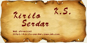 Kirilo Serdar vizit kartica